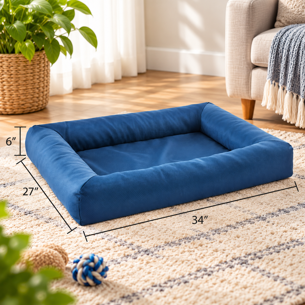 Large Bolster Pet Bed